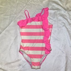 Striped one piece bathing suit